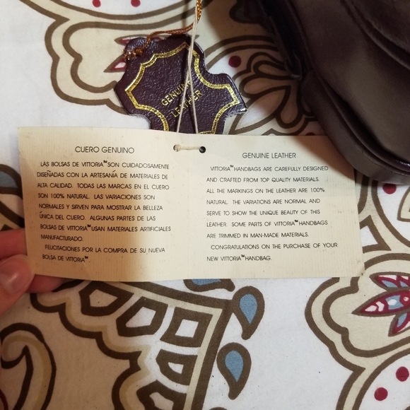 Vittoria Purse Genuine Leather Maroon/Burgundy Satchel Bag New with Tags - Picture 11 of 11